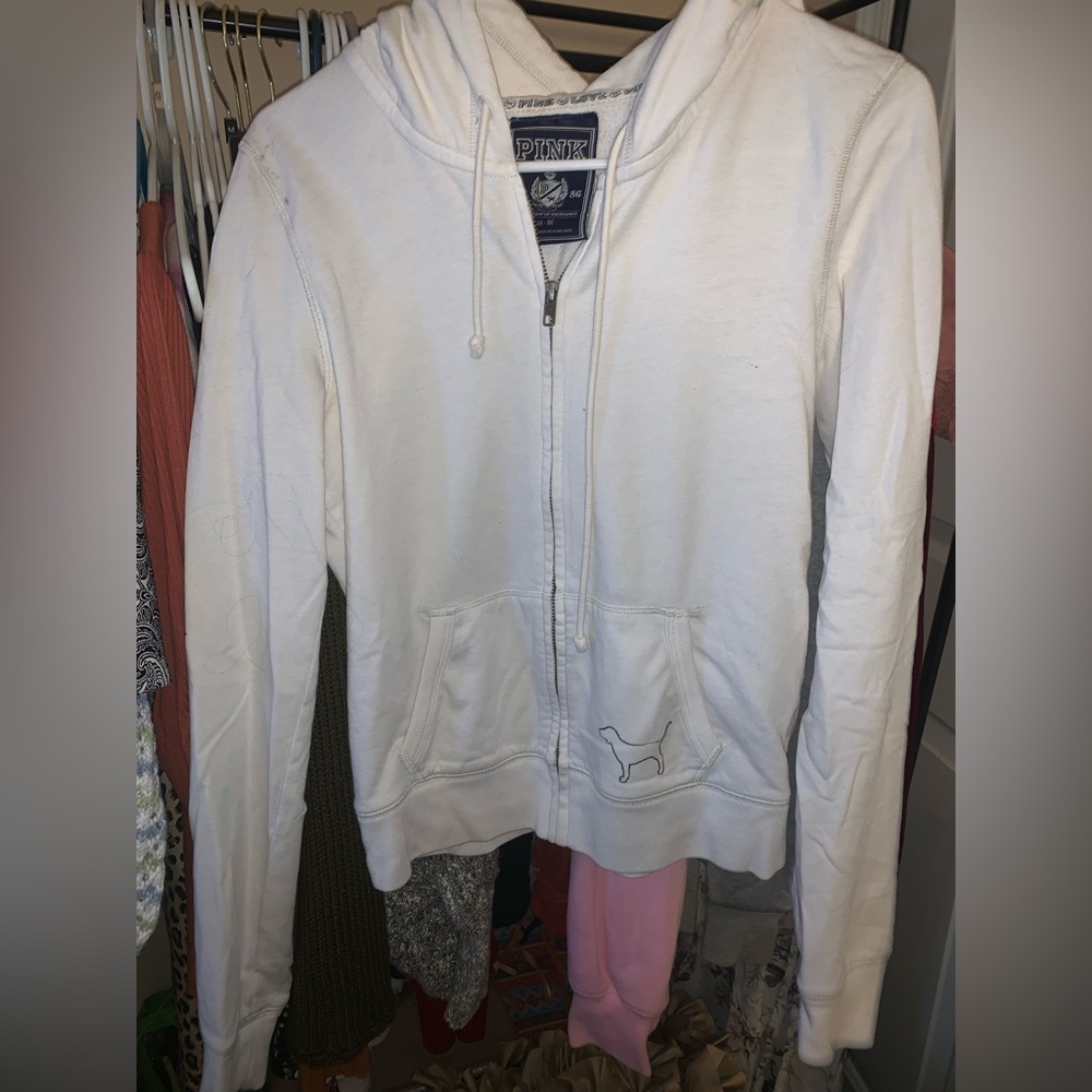 White PINK zip-up